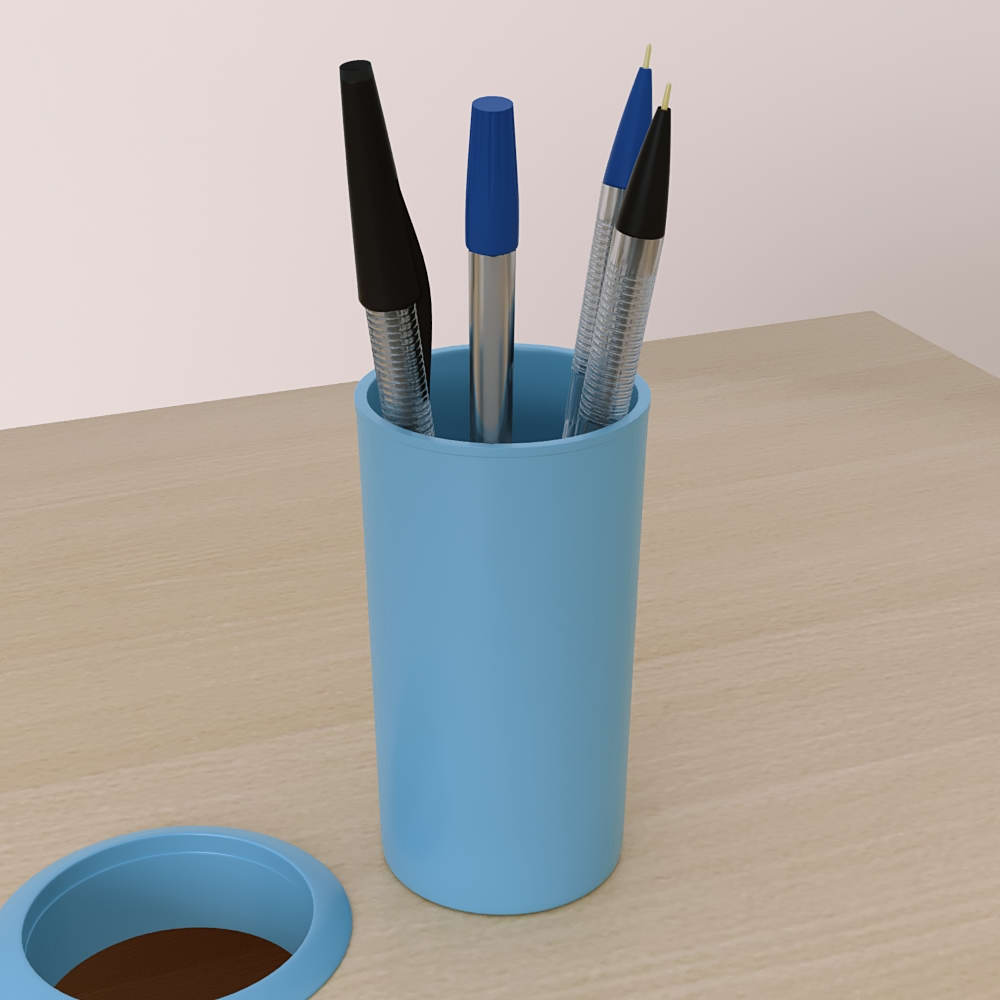 Стаканчик для ручек и отверстие под стаканчик  (комплектующие для ученической мебели)